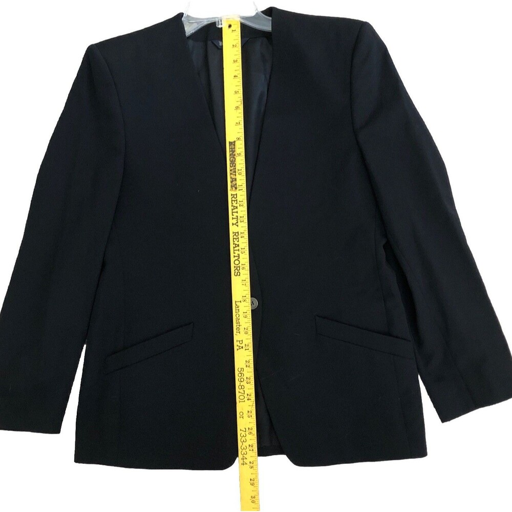 VTG Burberrys Black Wool Suit Womens Sz M Jacket Skirt Set 80s Classic Timeless - Picture 16 of 16